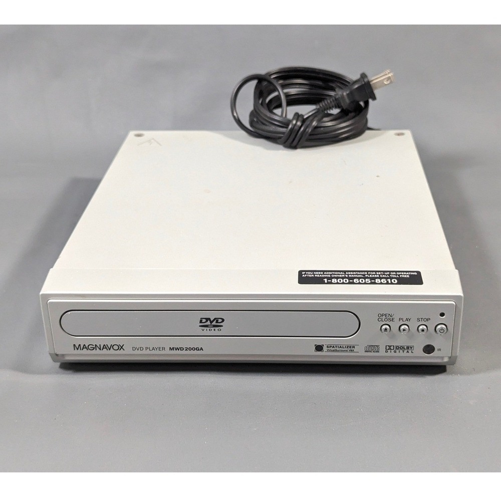 Magnavox MWD200GA DVD Player Silver November 2006 Tested No Remote